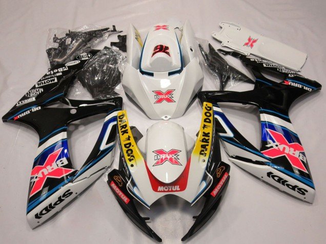 2006-2007 White Red Blue Yellow Dark Dog X 76 BRUX Suzuki GSXR 600 / GSXR 750 Motorcycle Fairings