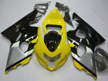 2004-2005 Yellow Silver Black OEM Style Suzuki GSXR 600 / GSXR 750 Motorcycle Fairings