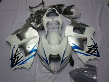 1997-2007 White Silver Blue Suzuki GSXR 1300 Motorcycle Fairings