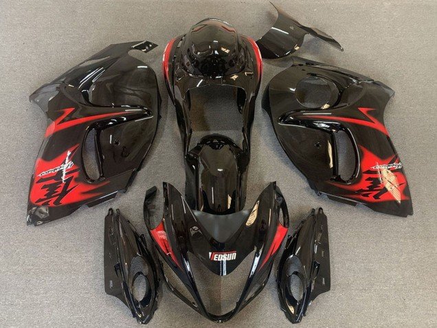 2008-2020 Glossy Black with Red Logo Suzuki GSXR 1300 Motorcycle Fairings