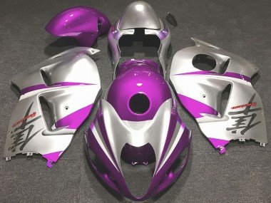 1997-2007 Glossy Pink and Silver Suzuki GSXR 1300 Motorcycle Fairings