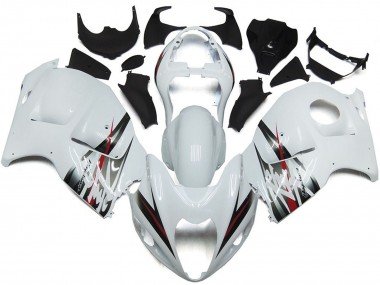1997-2007 Glossy White and Silver Style Suzuki GSXR 1300 Motorcycle Fairings