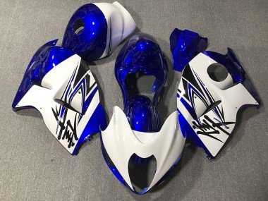 1997-2007 Glossy White Deep Blue Suzuki GSXR 1300 Motorcycle Fairings