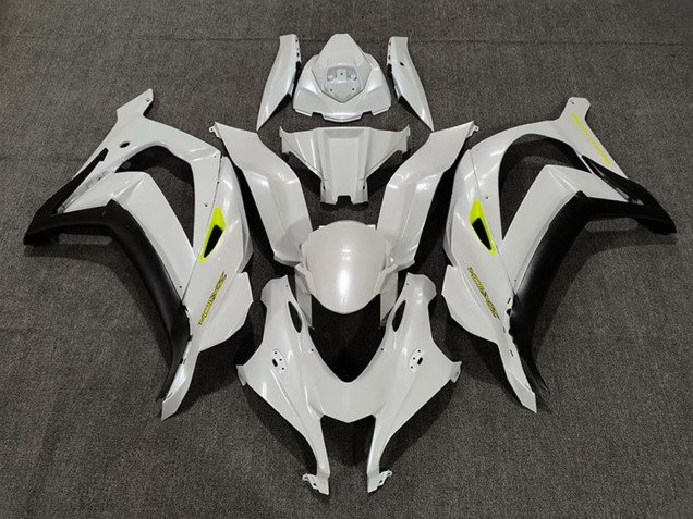 2016-2019 Pearl White Yellow Matte Black Kawasaki ZX10R Motorcycle Fairings