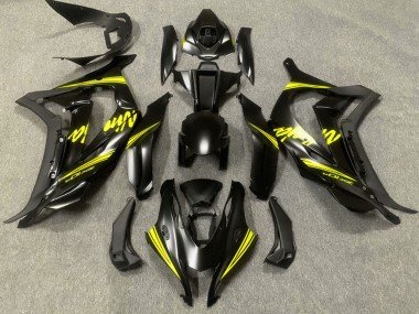 2016-2019 Matte Black Yellow Ninja Kawasaki ZX10R Motorcycle Fairings