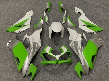 2019-2023 White Silver Green Kawasaki ZX6R Motorcycle Fairings