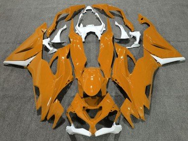 2019-2023 White Orange Kawasaki ZX6R Motorcycle Fairings
