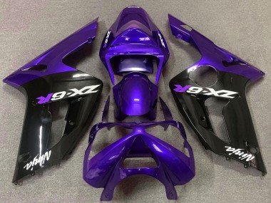 2003-2004 Purple Glossy Black Kawasaki ZX6R Motorcycle Fairings