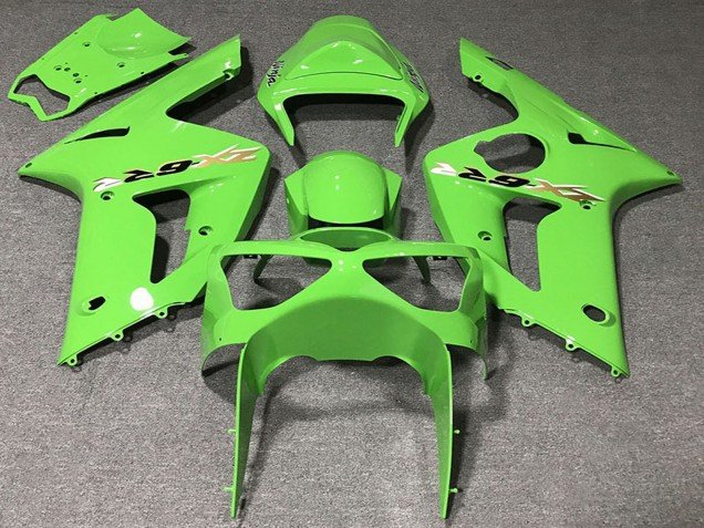2003-2004 Light Green Kawasaki ZX6R Motorcycle Fairings