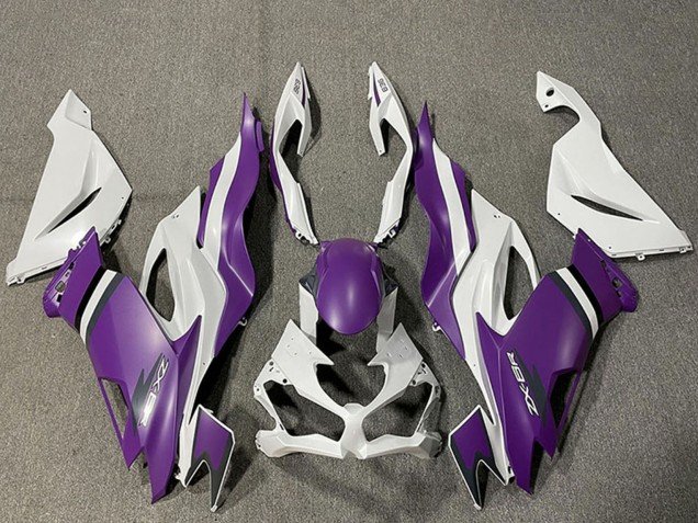 2019-2023 White Purple Kawasaki ZX6R Motorcycle Fairings