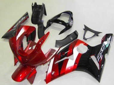 2003-2004 Red White Glossy Black Kawasaki ZX6R Motorcycle Fairings