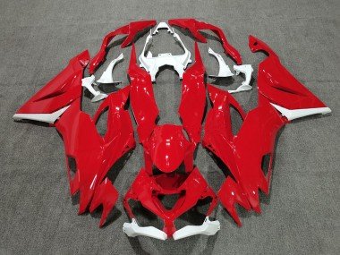 2019-2023 White Red Kawasaki ZX6R Motorcycle Fairings