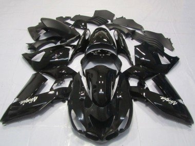 2006-2011 Glossy Black White Ninja Kawasaki ZX14R Motorcycle Fairings
