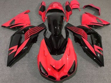 2006-2011 Red Glossy Black Kawasaki ZX14R Motorcycle Fairing