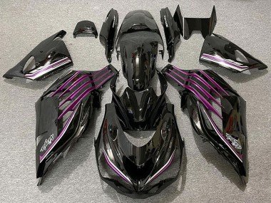 2012-2024 Glossy Black Purple Kawasaki ZX14R ZZR 1400 Motorcycle Fairings