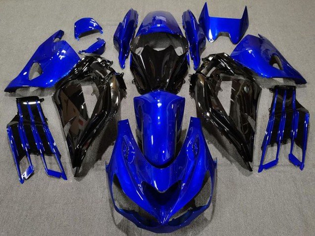 2012-2024 Blue Glossy Black Kawasaki ZX14R ZZR 1400 Motorcycle Fairing
