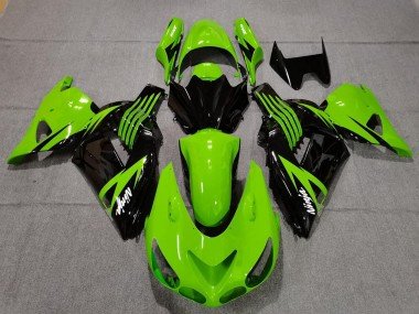 2006-2011 Green Glossy Black White Ninja Kawasaki ZX14R Motorcycle Fairings
