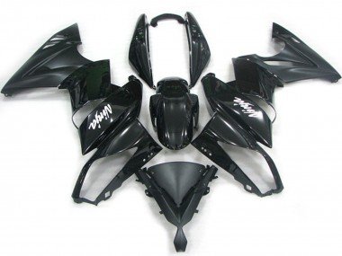 2009-2011 Glossy Black Matte Black White Decal Kawasaki Ninja 650R Motorcycle Fairings