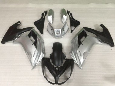 2009-2011 Silver Matte Black Kawasaki Ninja 650R Motorcycle Fairings