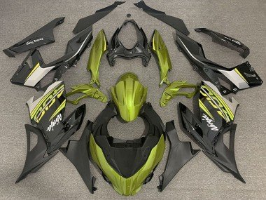 2018-2024 Liquid Yellow Glossy Black Matte Black OEM Style Kawasaki Ninja 400 Motorcycle Fairings