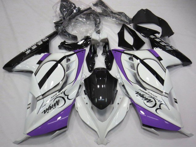 2013-2017 Glossy White Purple Black Kawasaki Ninja 300 Motorcycle Fairings