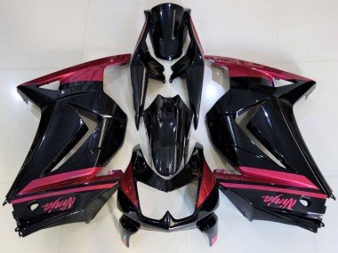 2008-2012 Glossy Black Red Kawasaki Ninja 250 Motorcycle Fairings