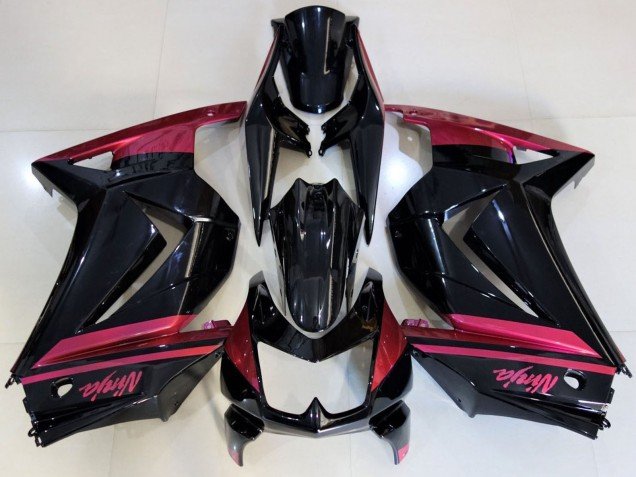 2008-2012 Glossy Black Red Kawasaki Ninja 250 Motorcycle Fairings