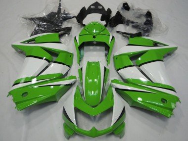 2008-2012 White Green Black Kawasaki Ninja 250 Motorcycle Fairings