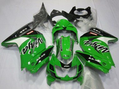 2008-2012 Green White Black Kawasaki Ninja 250 Motorcycle Fairings