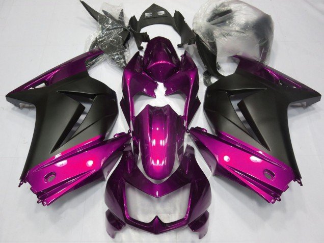 2008-2012 Pink Matte Black Kawasaki Ninja 250 Motorcycle Fairings