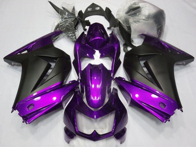 2008-2012 Purple Matte Black Kawasaki Ninja 250 Motorcycle Fairings