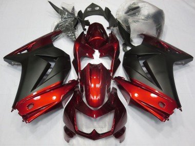 2008-2012 Red Matte Black Kawasaki Ninja 250 Motorcycle Fairings