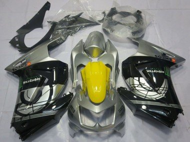2008-2012 Silver Yellow Glossy Black Kawasaki Ninja 250 Motorcycle Fairings