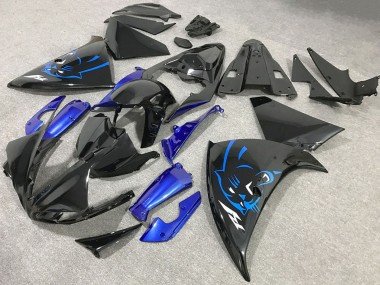 2009-2011 Glossy Black Blue Panther Yamaha R1 Motorcycle Fairings