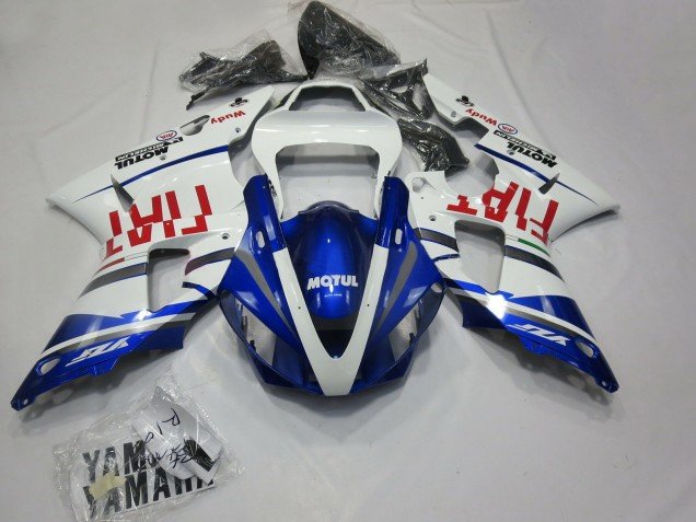2000-2001 White Blue Red Fiat Motul Yamaha R1 Motorcycle Fairings
