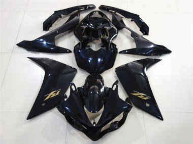 2007-2008 Glossy Black Dark Blue Gold Decal Yamaha R1 Motorcycle Fairings