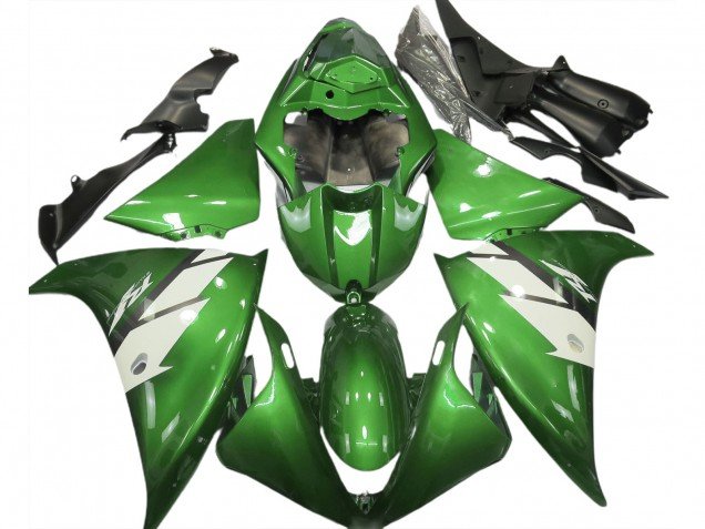 2012-2014 Green White Yamaha R1 Motorcycle Fairings