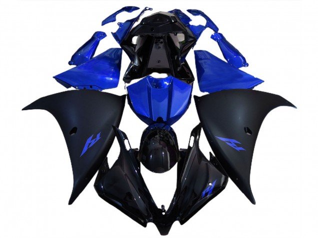 2012-2014 Glossy Black Matte Black Blue Yamaha R1 Motorcycle Fairings