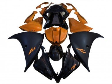 2012-2014 Glossy Black Matte Black Orange Yamaha R1 Motorcycle Fairings