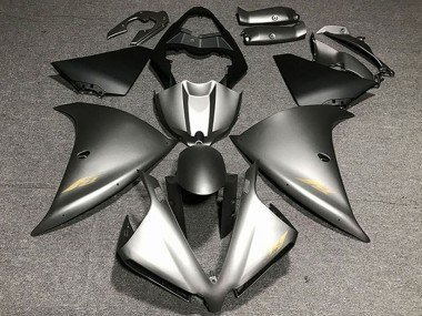 2012-2014 Matte Grey Gold Decals Yamaha R1 Motorcycle Fairings