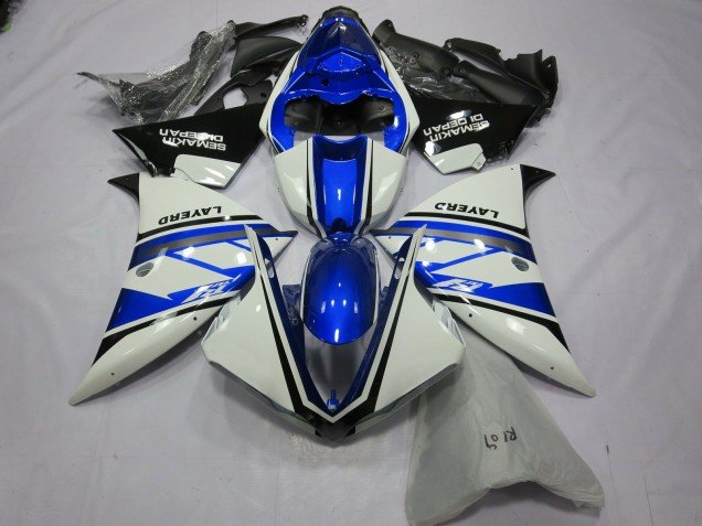 2012-2014 White Blue Black Layerd Semakin Didepan Yamaha R1 Motorcycle Fairings