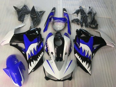 2015-2018 White Blue Glossy Black Shark Yamaha R3 Motorcycle Fairings