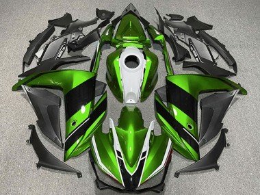 2015-2018 Green White Glossy Black Yamaha R3 Motorcycle Fairings