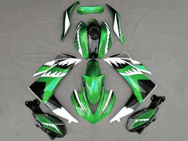 2015-2018 Green White Black Shark Yamaha R3 Motorcycle Fairings