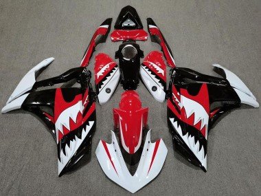 2015-2018 White Red Black Shark Yamaha R3 Motorcycle Fairings