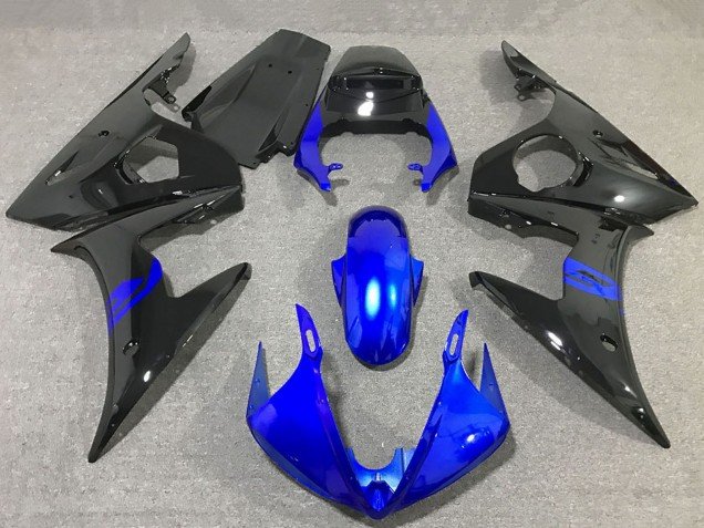 2003-2004 Blue Glossy Black Yamaha R6 Motorcycle Fairings