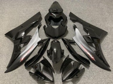 2006-2007 Glossy Black Silver Yamaha R6 Motorcycle Fairings