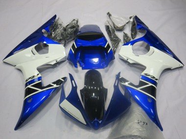 2003-2004 Blue White Glossy Black OEM Style Yamaha R6 Motorcycle Fairings