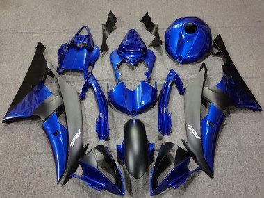 2008-2016 Blue Matte Black White Decals Yamaha R6 Motorcycle Fairings