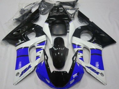 1998-2002 White Blue Glossy Black Yamaha R6 Motorcycle Fairings